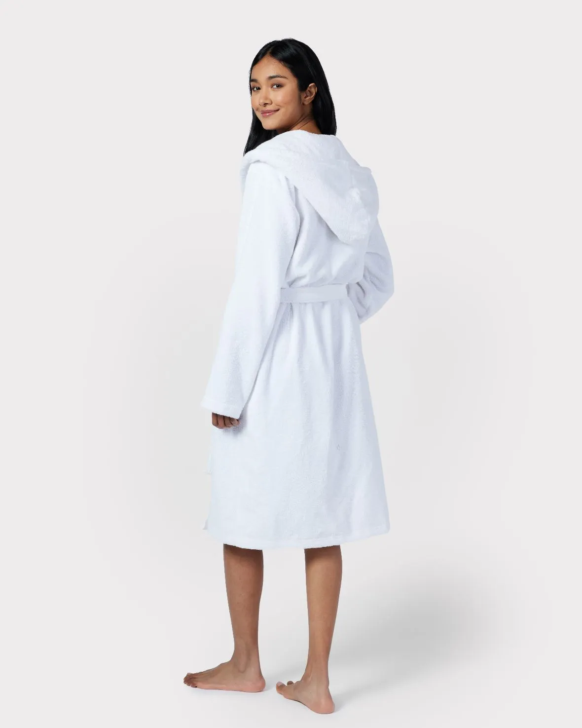 Towelling Dressing Gown - White