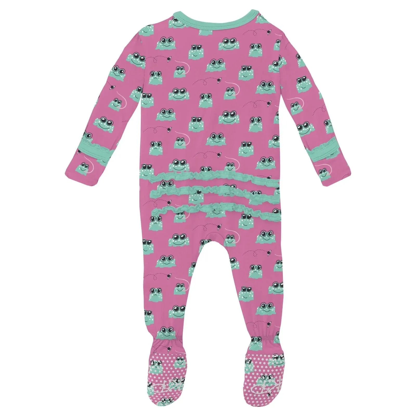 Tulip Bespeckled Frogs Ruffle Footie Zipper