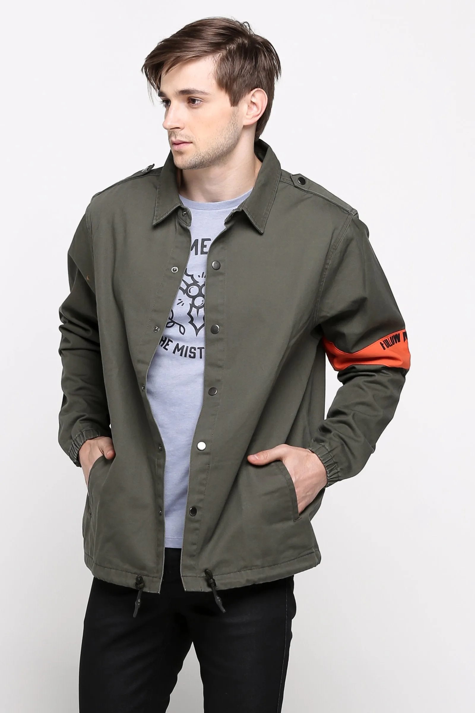 Twill Coach Jacket With Armband
