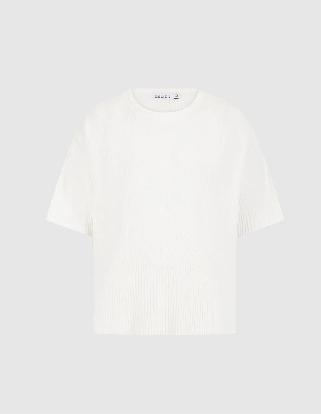 White Relaxed Pleated T-Shirt
