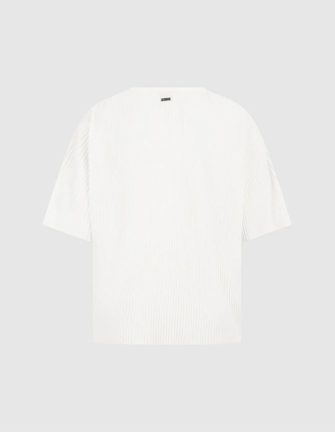White Relaxed Pleated T-Shirt