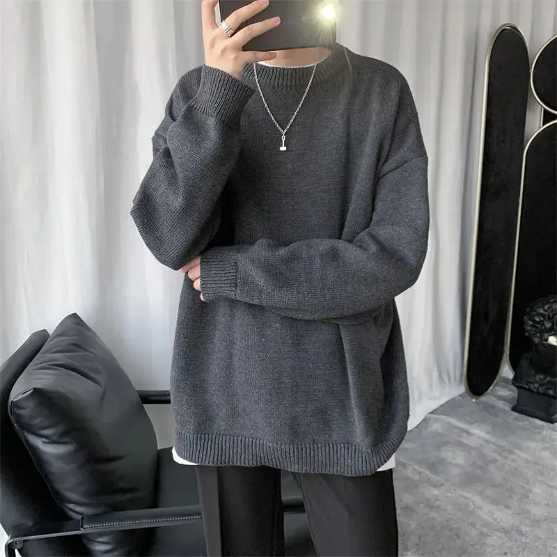 Wiaofellas  -  Autumn Winter Mens Warm Knitted Sweaters Pullover Men Vintage Casual Loose Sweater Male O-neck Long Sleeve Jumpers F394
