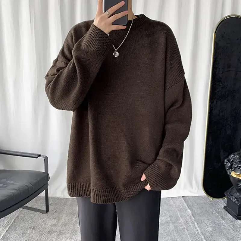 Wiaofellas  -  Autumn Winter Mens Warm Knitted Sweaters Pullover Men Vintage Casual Loose Sweater Male O-neck Long Sleeve Jumpers F394