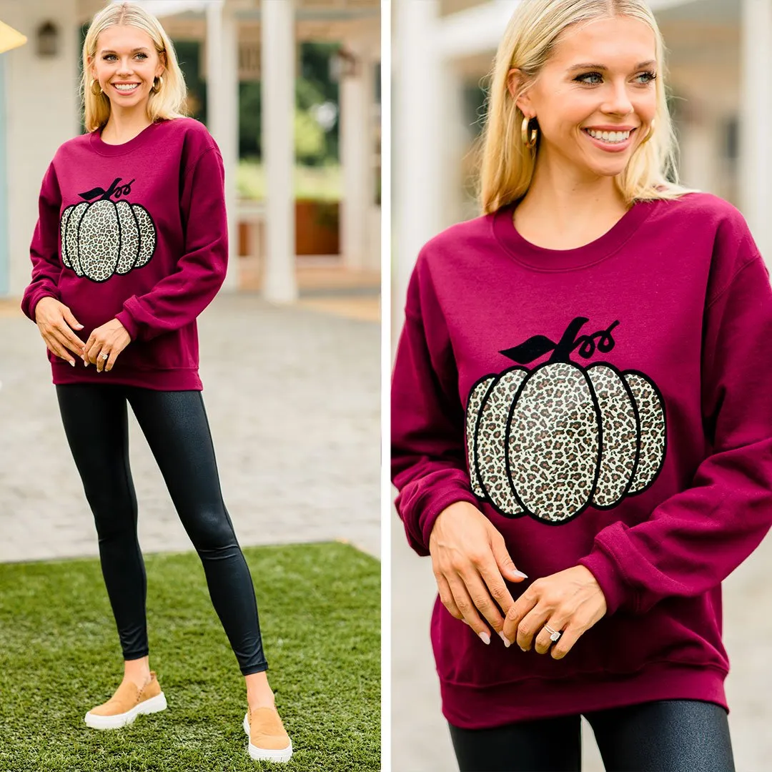 Wild About You Red Maroon Graphic Sweatshirt