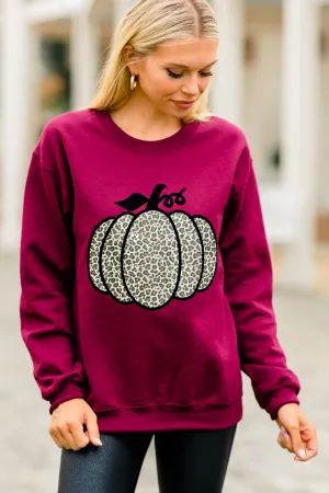 Wild About You Red Maroon Graphic Sweatshirt